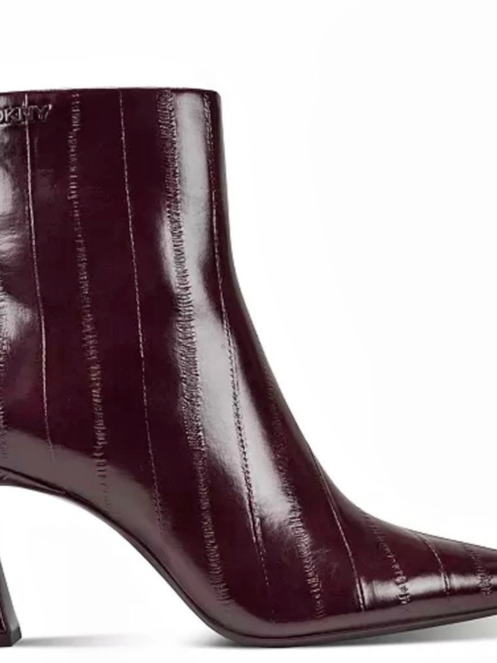 DKNY Sunny Pointed Toe Bootie Heeled Boots Burgundy - 7.5